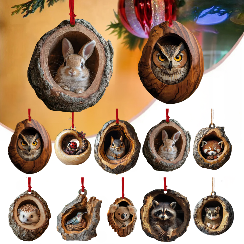 🎄【Set od 10】🎄 Ukrasi za božićno drvce u obliku životinja. Male životinje. Božićni poklon.