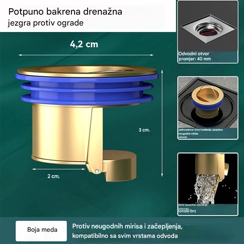 🔥【Ograničena ponuda – Popust do 50%!】Univerzalni mesingani podni odvod s jezgrom protiv neugodnih mirisa 🚿✨