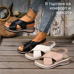 【36-43】Дамски сандали в големи размери с дебела платформа, меки и дишащи, осигуряват комфорт и свобода при носене