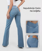 👖【XS-4XL】2026 Novi modni traperice visokog struka, uskog kroja i zvonastog kroja, podižu bokove i vizualno učvršćuju figuru
