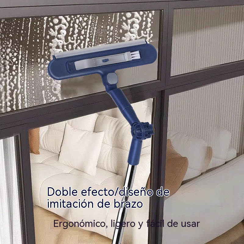 🧼✨ 2-u-1 dvostrani čistač prozora s uvlačivom ručkom, pogodan za čišćenje prozora u visokim zgradama.