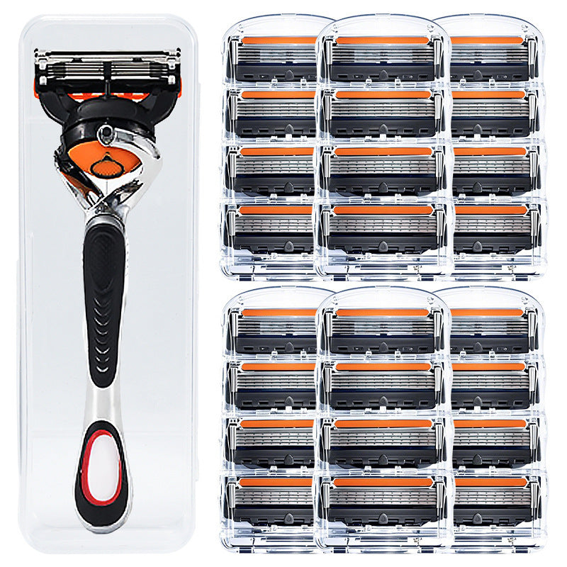 ✨🧔Set zamjenskih oštrica za mušku britvicu + baza - Iznimno oštre oštrice od nehrđajućeg čelika za glatko brijanje.