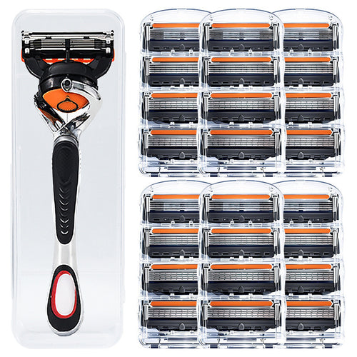 ✨🧔Set zamjenskih oštrica za mušku britvicu + baza - Iznimno oštre oštrice od nehrđajućeg čelika za glatko brijanje.
